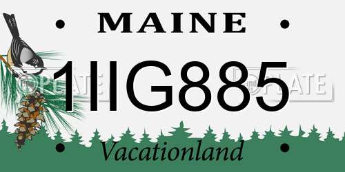 1IIG885 Maine License Plate
