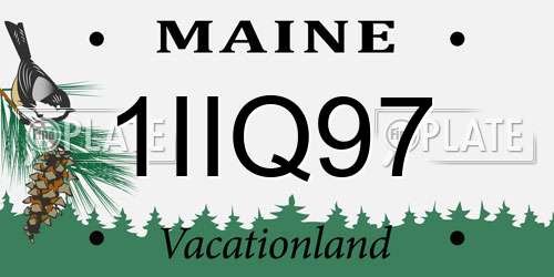 1IIQ97 Maine License Plate