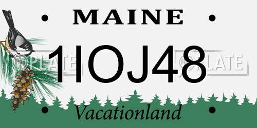 1IOJ48 Maine License Plate