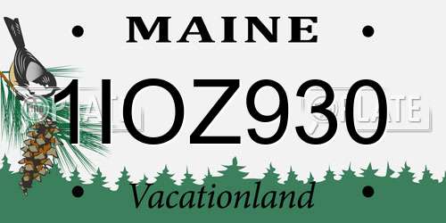 1IOZ930 Maine License Plate