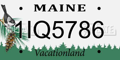 1IQ5786 Maine License Plate