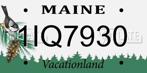 1IQ7930 Maine License Plate