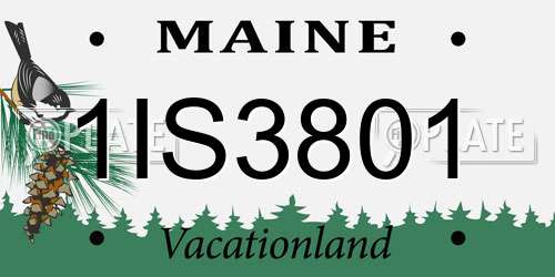 1IS3801 Maine License Plate