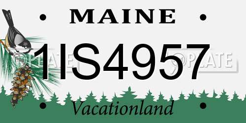 1IS4957 Maine License Plate
