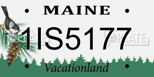 1IS5177 Maine License Plate