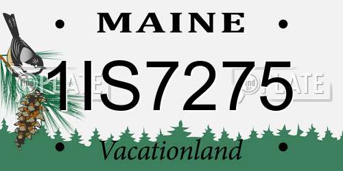 1IS7275 Maine License Plate