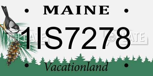 1IS7278 Maine License Plate