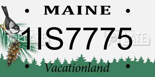 1IS7775 Maine License Plate