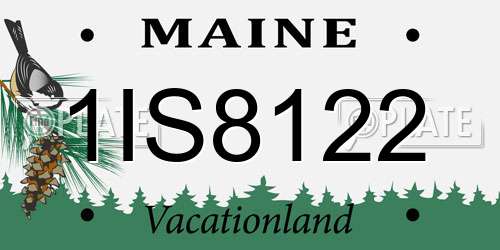 1IS8122 Maine License Plate