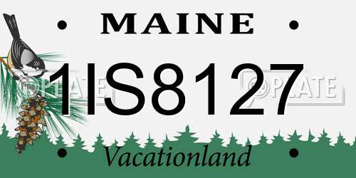 1IS8127 Maine License Plate