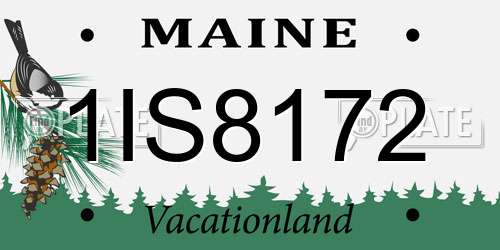 1IS8172 Maine License Plate