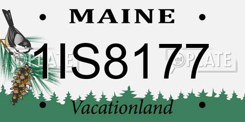 1IS8177 Maine License Plate