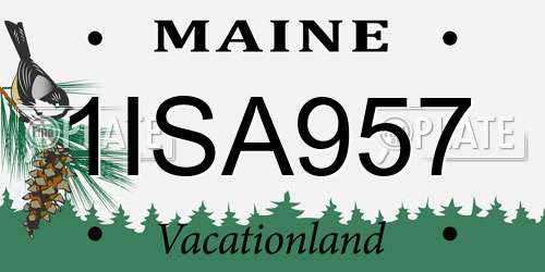 1ISA957 Maine License Plate