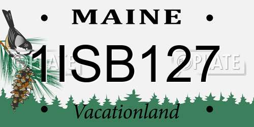 1ISB127 Maine License Plate