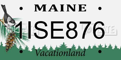 1ISE876 Maine License Plate