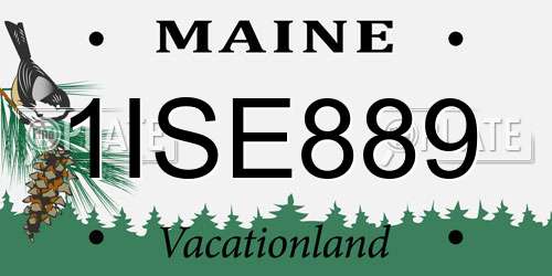 1ISE889 Maine License Plate