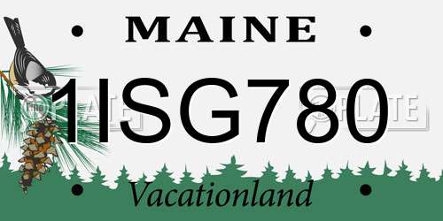 1ISG780 Maine License Plate