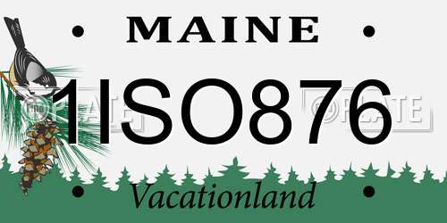 1ISO876 Maine License Plate