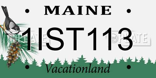 1IST113 Maine License Plate