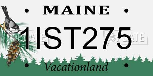 1IST275 Maine License Plate