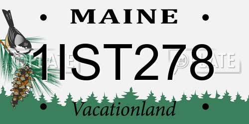 1IST278 Maine License Plate