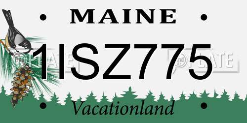 1ISZ775 Maine License Plate