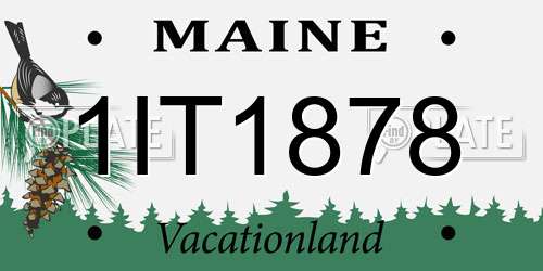 1IT1878 Maine License Plate