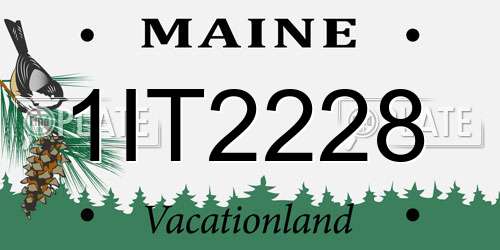 1IT2228 Maine License Plate