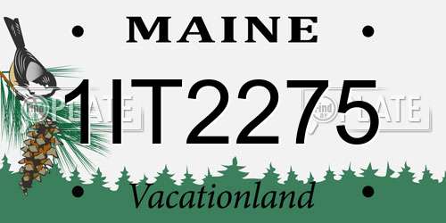 1IT2275 Maine License Plate
