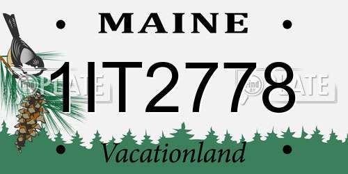1IT2778 Maine License Plate