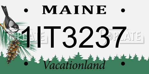 1IT3237 Maine License Plate