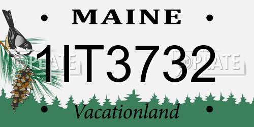 1IT3732 Maine License Plate