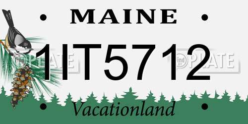 1IT5712 Maine License Plate