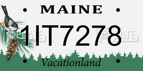 1IT7278 Maine License Plate