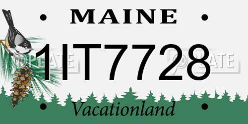 1IT7728 Maine License Plate