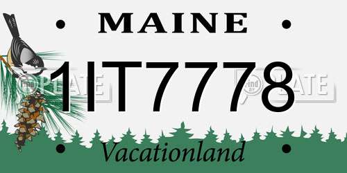 1IT7778 Maine License Plate