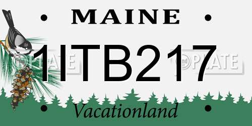 1ITB217 Maine License Plate