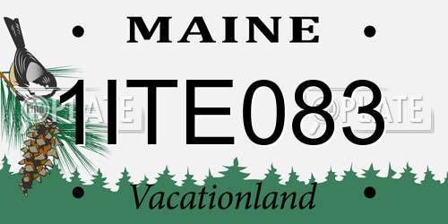 1ITE083 Maine License Plate