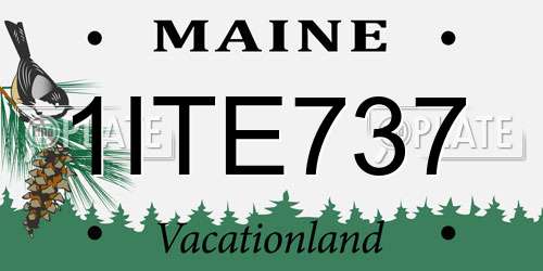 1ITE737 Maine License Plate