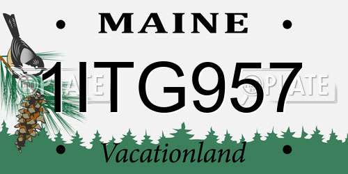 1ITG957 Maine License Plate