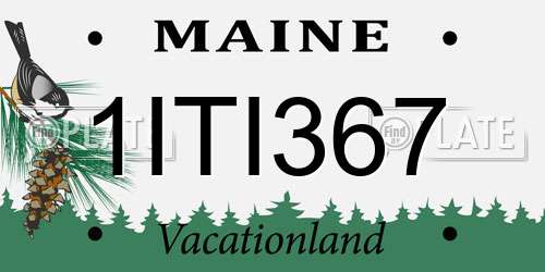1ITI367 Maine License Plate