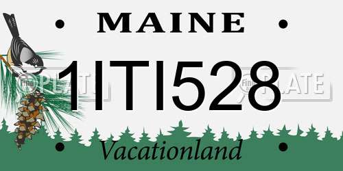 1ITI528 Maine License Plate