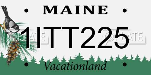 1ITT225 Maine License Plate