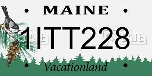 1ITT228 Maine License Plate