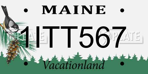 1ITT567 Maine License Plate