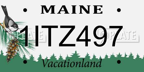 1ITZ497 Maine License Plate