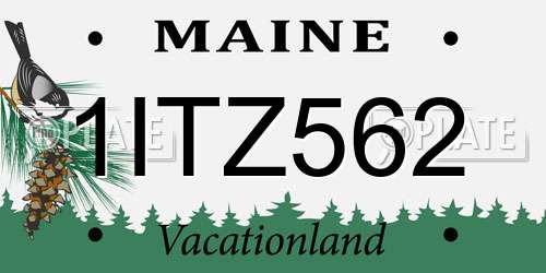 1ITZ562 Maine License Plate