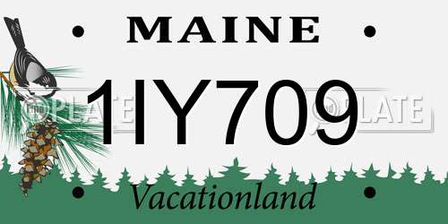 1IY709 Maine License Plate
