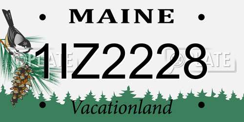 1IZ2228 Maine License Plate