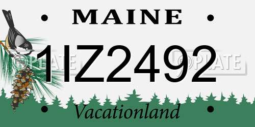1IZ2492 Maine License Plate